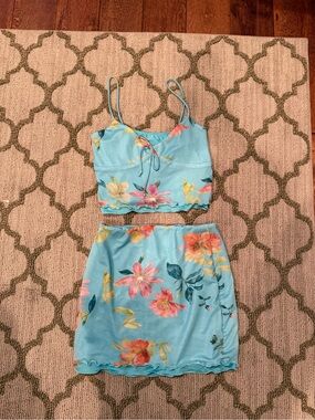 Light Blue Floral Set